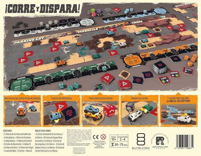 Thunder Road: Vendetta — coches que chocan, dados que determinan quién mueve y el helicóptero que dispara cuando todo lo demás falla