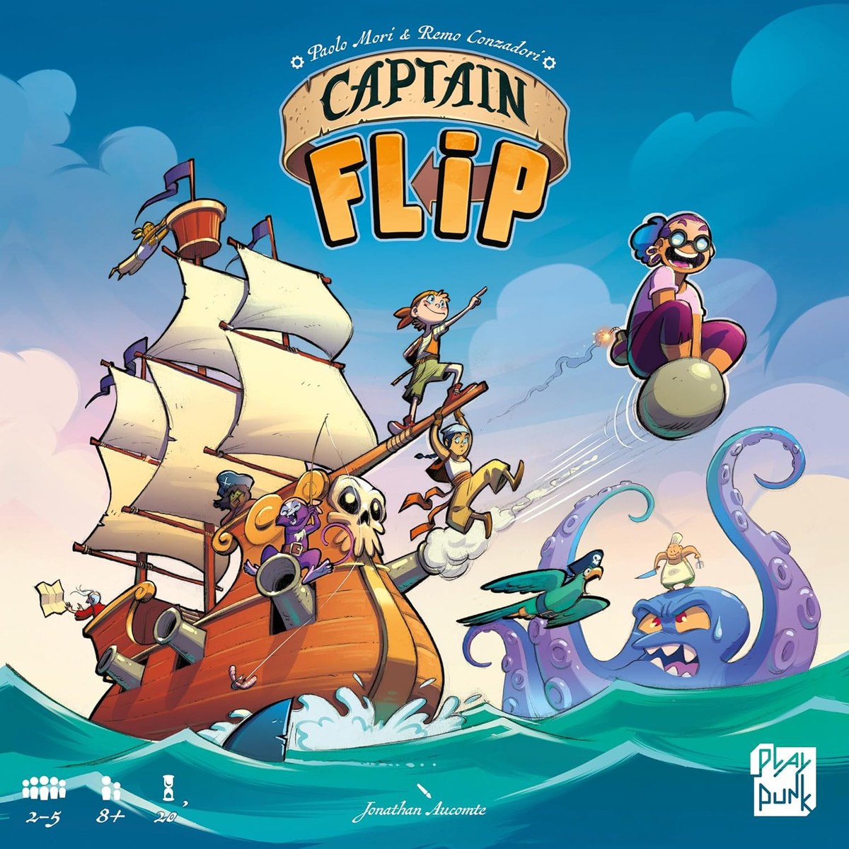 Captain Flip: colocación de fichas de pirata con doble cara y decisión más pequeña de lo que parece