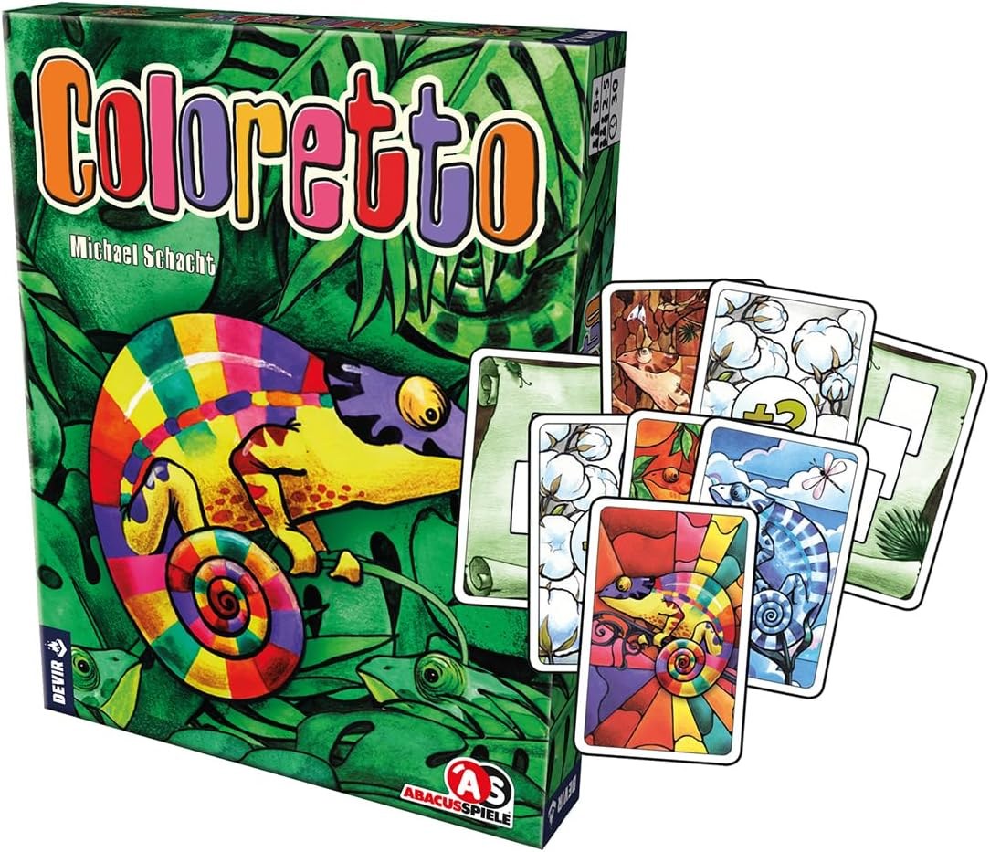 Coloretto: coger todas las cartas de una fila o añadir una carta más para el siguiente y el filler de conjuntos donde el sexto color que tienes siempre puntúa en negativo