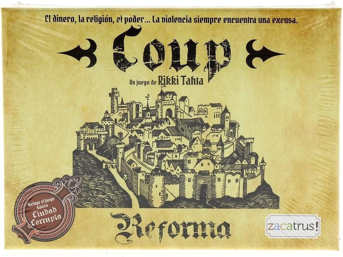 Coup: La Reforma — un quinto rol que cambia la economía del bluff, facciones que limitan a quién puedes atacar y el modo para diez jugadores que el juego base no podía soportar