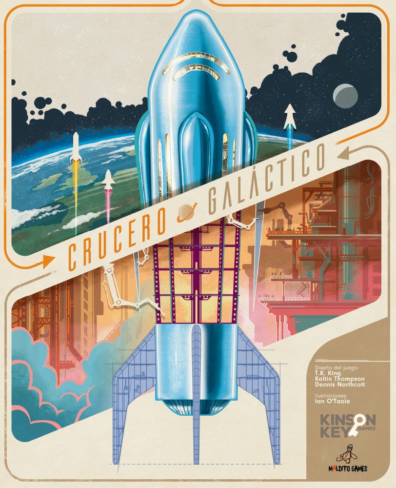 Crucero Galáctico: worker placement con naves modulares en un eurogame retrofuturista que te hace director ejecutivo de la galaxia