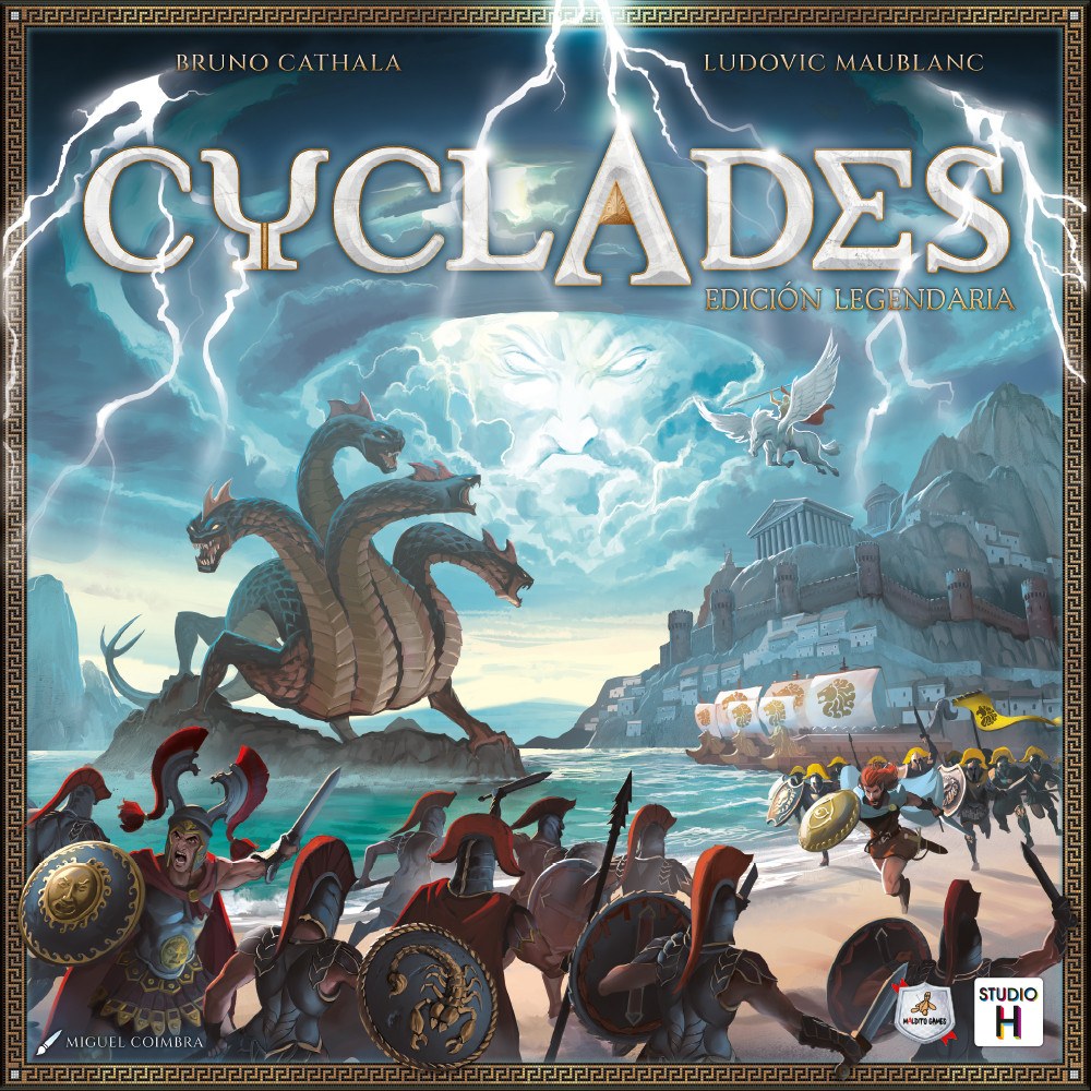 Cyclades: Edición Legendaria — seis dioses, subasta exponencial y la revisión que convierte un clásico de 2009 en el mejor juego de pujas del catálogo