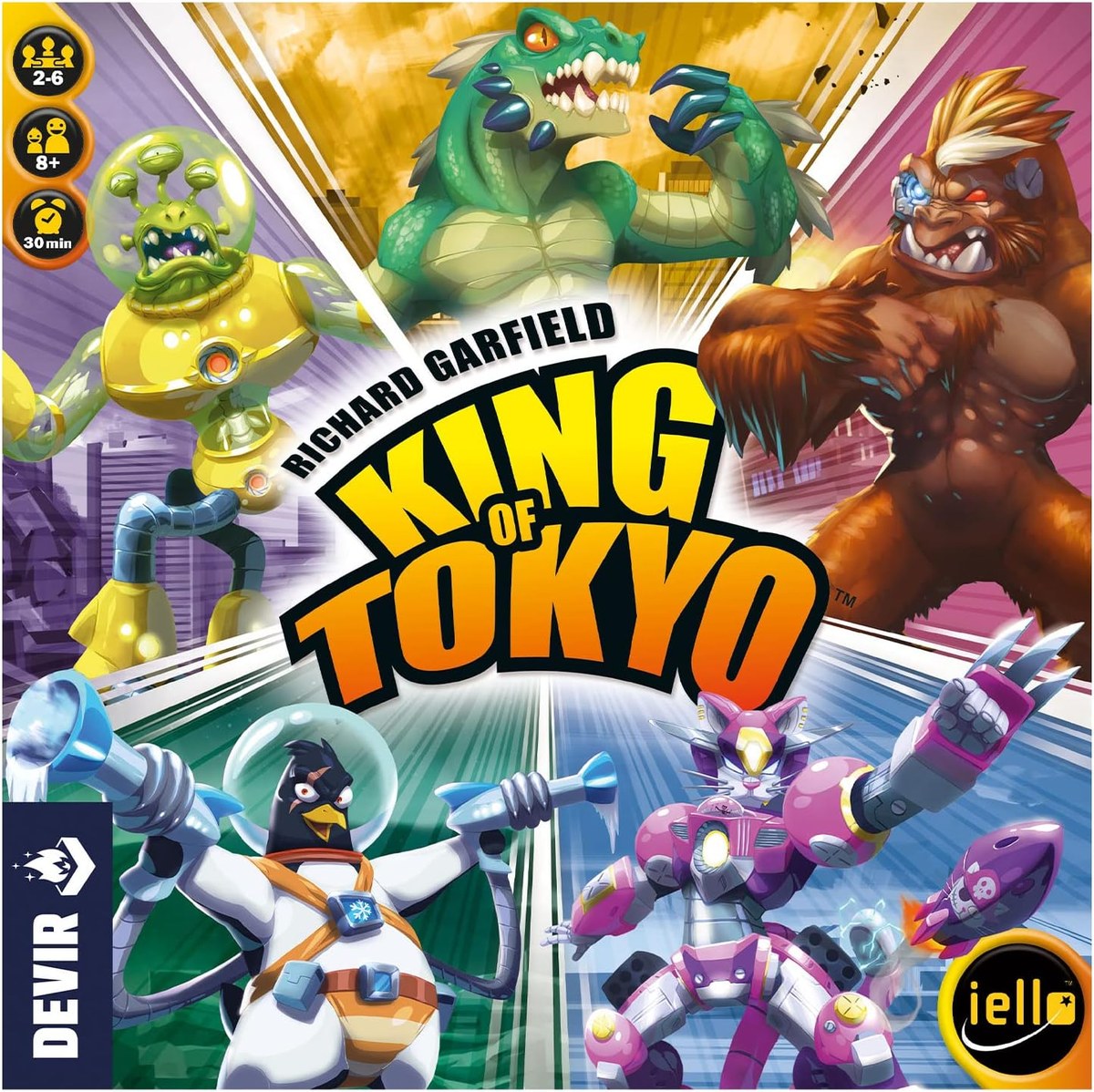 King of Tokyo: seis dados, tres tiradas y el monstruo que controla la ciudad recibe todos los golpes pero acumula los puntos más rápido