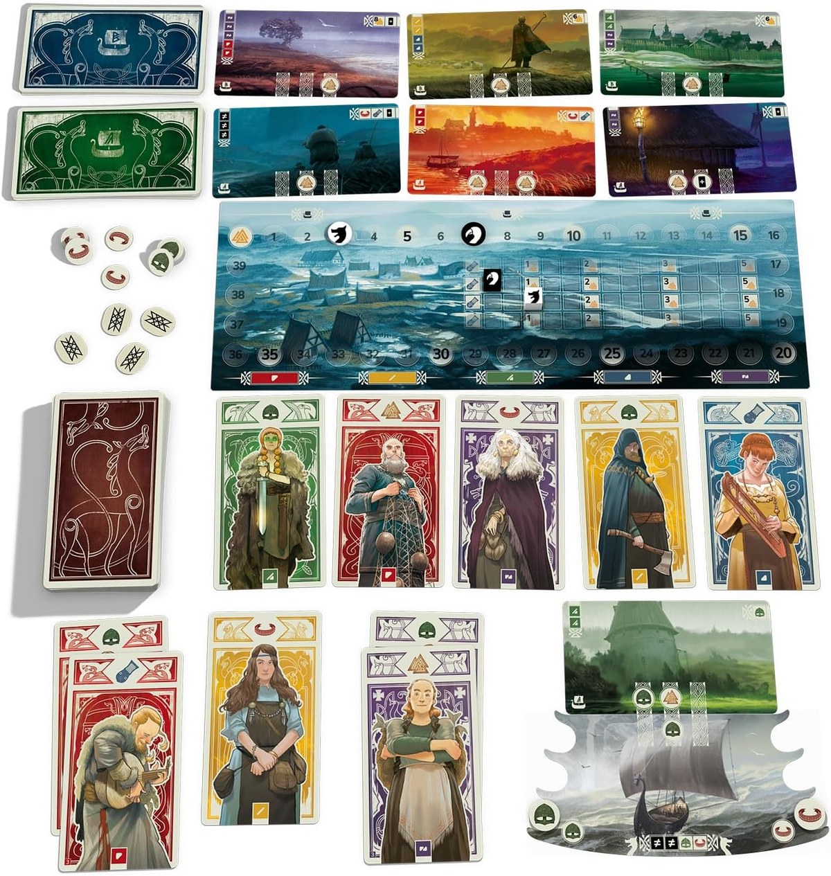 Knarr: el filler vikingo donde jugar una carta activa todas las del mismo color que ya tienes