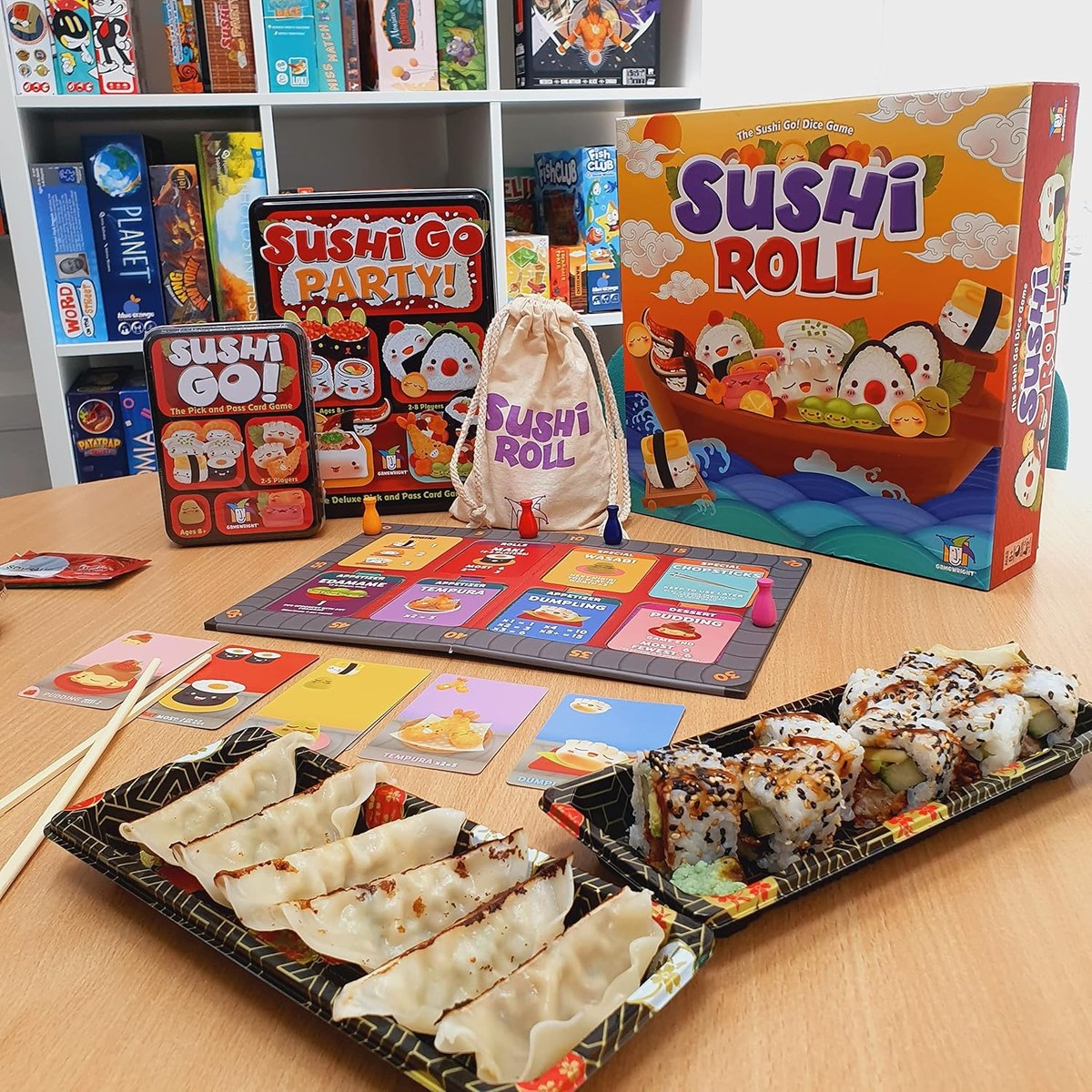 Sushi Roll: el draft de Sushi Go convertido en dados, bandejas que rotan por la mesa y el filler donde lo que coges depende tanto de la tirada como de cuándo decides parar la cinta